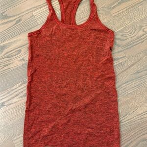 Lululemon Athletica Red Fitted Racerback Tank Top